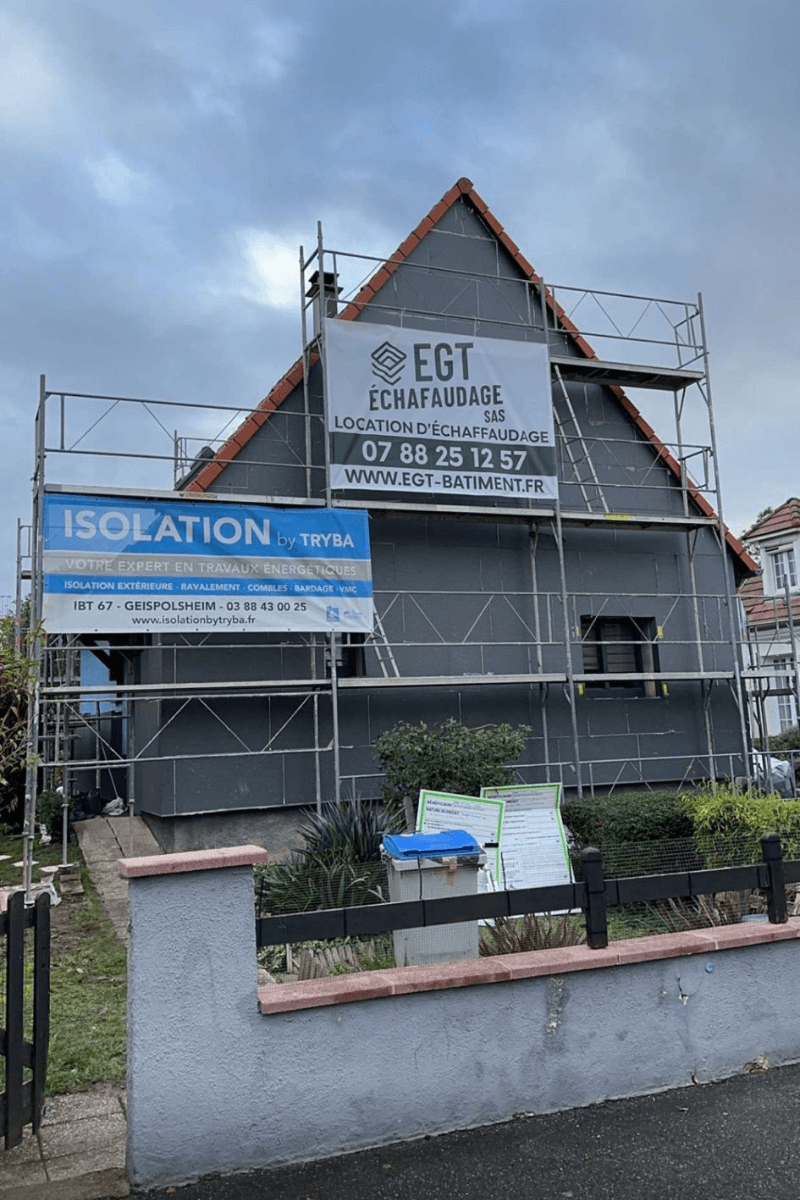 Échafaudage de chantier pour façadier professionnel secteur Geispolsheim